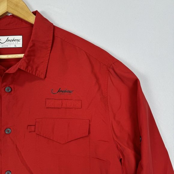 Jawbone Tackle Long Sleeve Fishing Outdoor Shirt Size XL Red Lightweight Vented - Picture 3 of 12